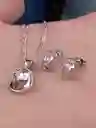 Juego De Plata 925, Joyería Aretes, Cadena Y Dije (jdp315)