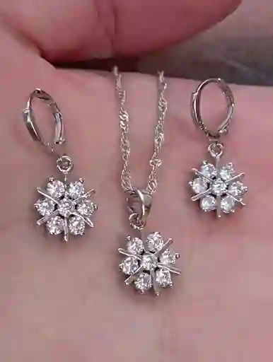 Juego De Plata 925, Joyería Aretes, Cadena Y Dije (jdp321)