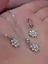 Juego De Plata 925, Joyería Aretes, Cadena Y Dije (jdp321)