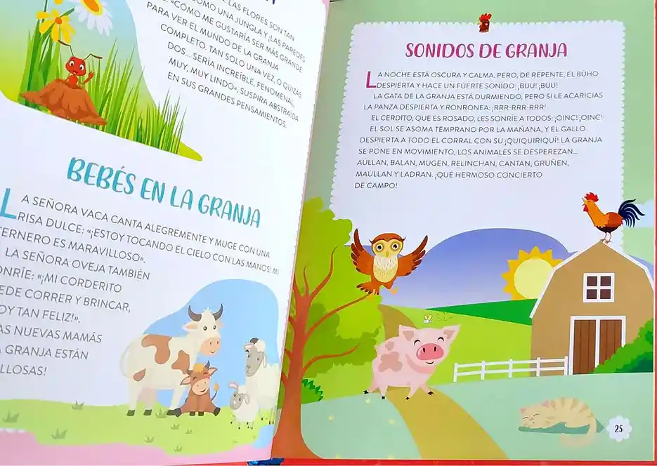 Libro Para Niños Cuentos Para Leer Animales Granja Niña Bebe