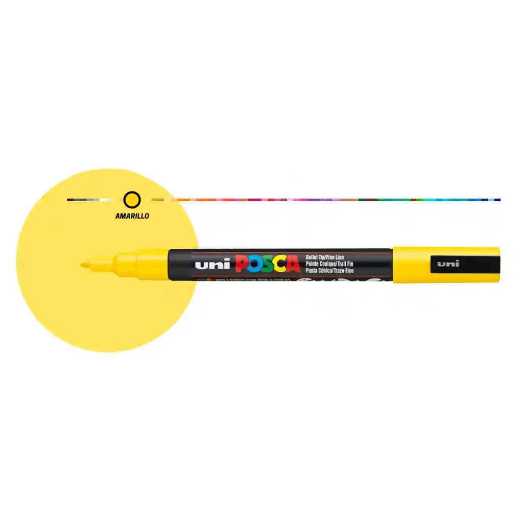 Marcador Gráfico, De Vinilo Posca Pc-3m Amarillo
