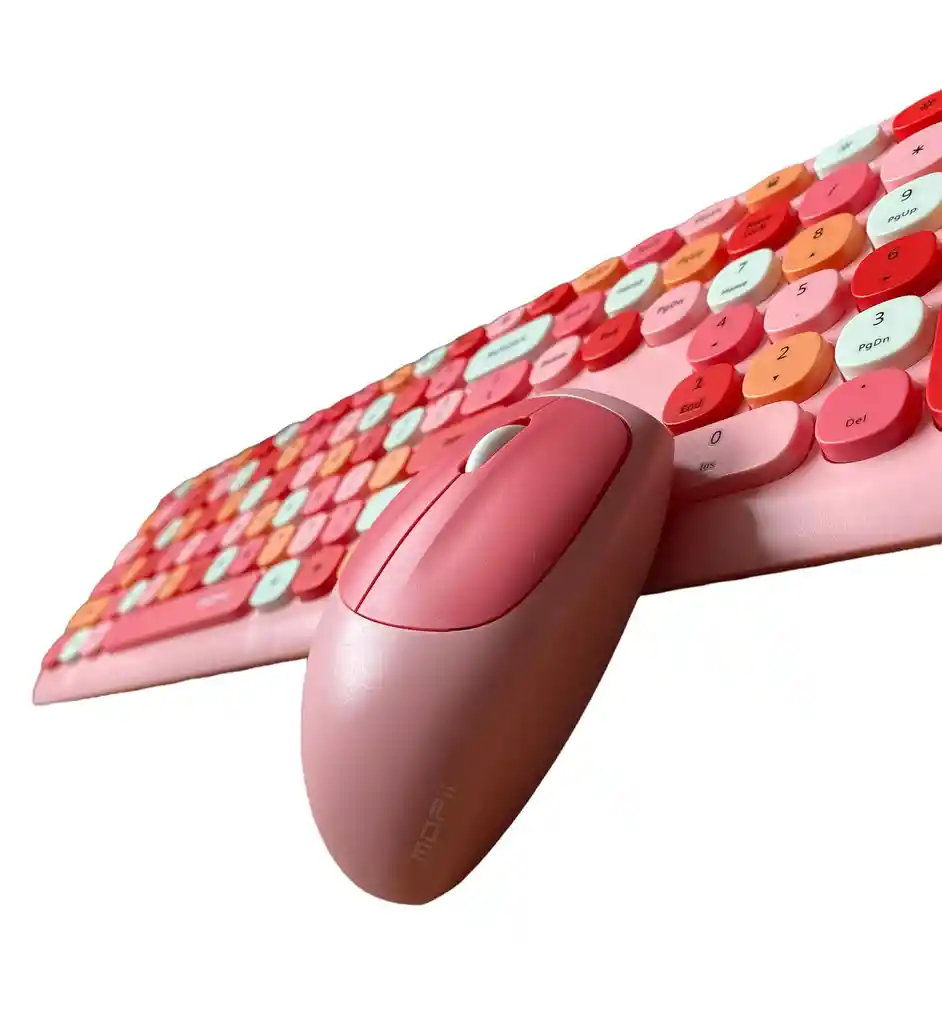 Combo Inalámbrico Teclado Y Mouse Mofii 666 Rosa