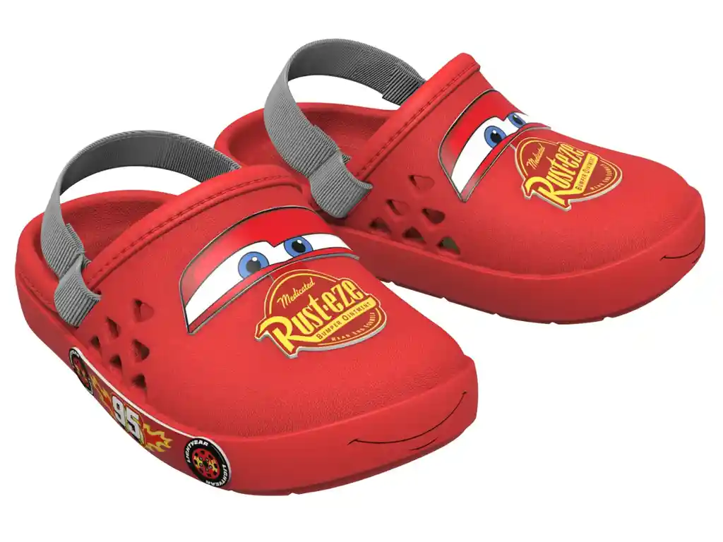 Babuchas Calzado Chanclas Bebe Infantil Cars Disney Love Niños Rojo Gris Ref. Grendene Ac161 T. 23-24