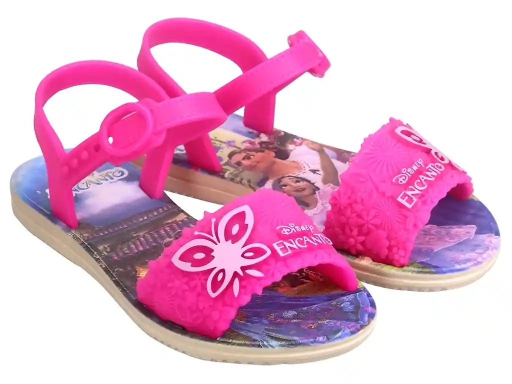 Sandalias Calzado Bebe Infantil Encanto Butterfly Disney Divinas Niñas Beige Rosa Ref. Grendene Ac857 T. 20-21