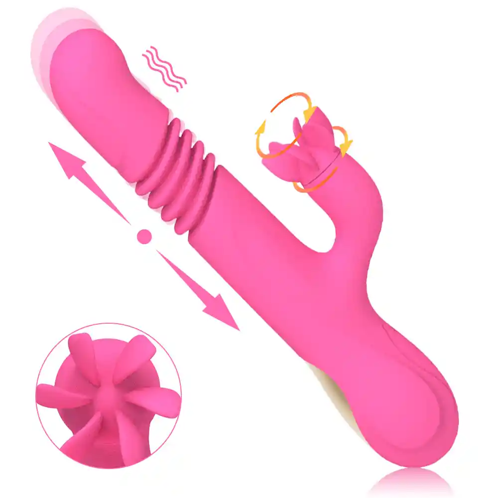 Vibrador Doble Estimulación Arya Telescopic Rotation Tongue