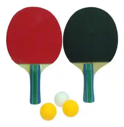 Raqueta De Ping Pong + 3 Pelotas Juego De Mesa
