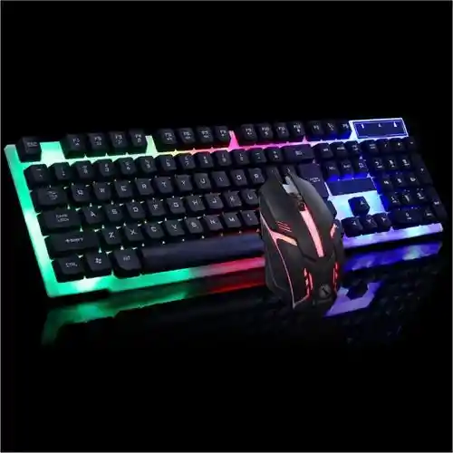 Combo Gamer F92 / Teclado Y Mouse Con Luces Multicolor / Usb