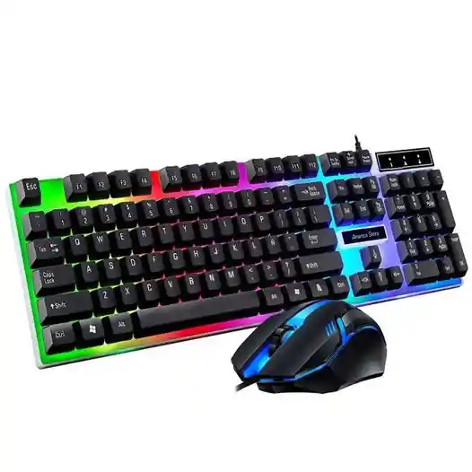 Combo Gamer F92 / Teclado Y Mouse Con Luces Multicolor / Usb