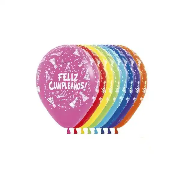 Globos Feliz Cumpleaños * 12 Unidades Surtido