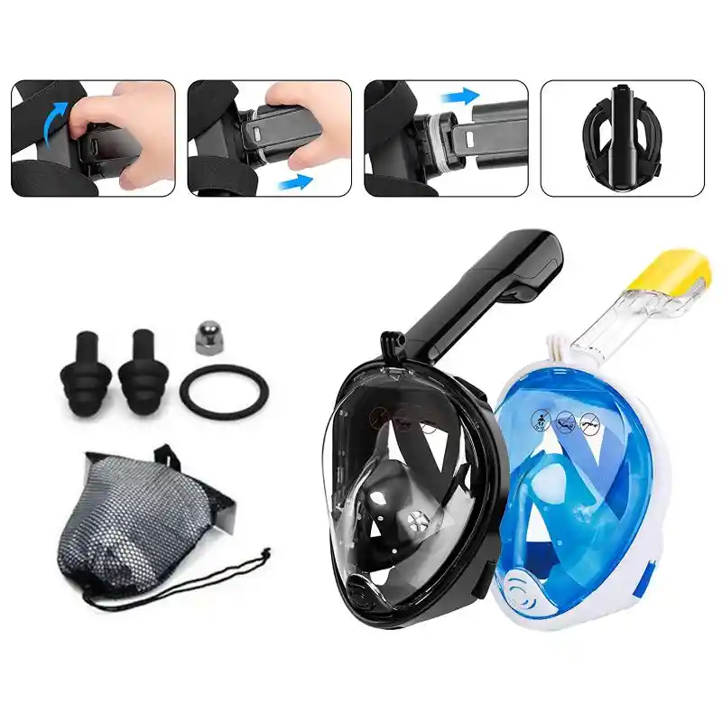 Gopro Mascara Buceo Careta Snorkel Full Face Soporte Camara