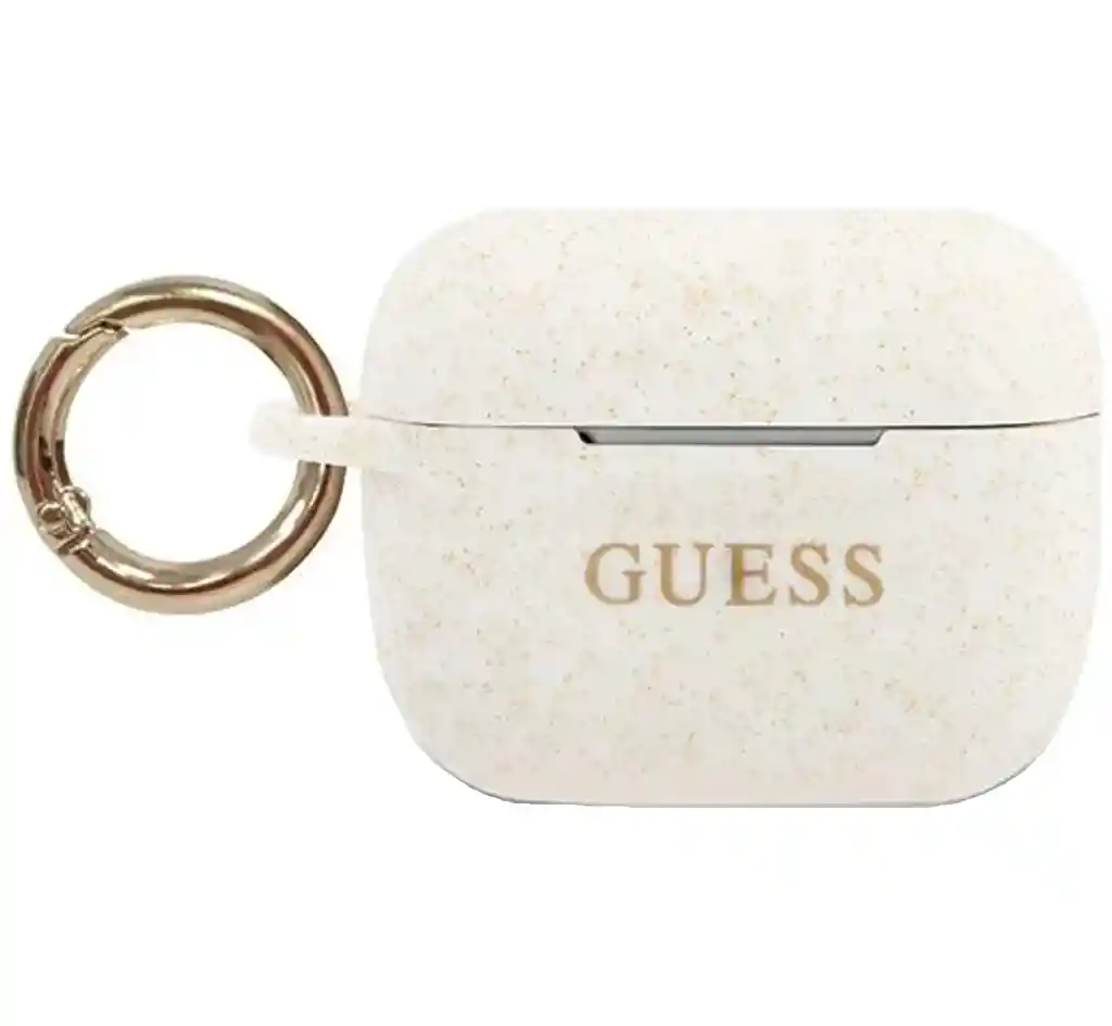 Estuche Protector Para Airpods 3 Marca Guess Antichok Silicon Blanco