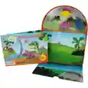 Libro Para Niños Y Juego 2 En 1 Figuras Dinosaurios Animales