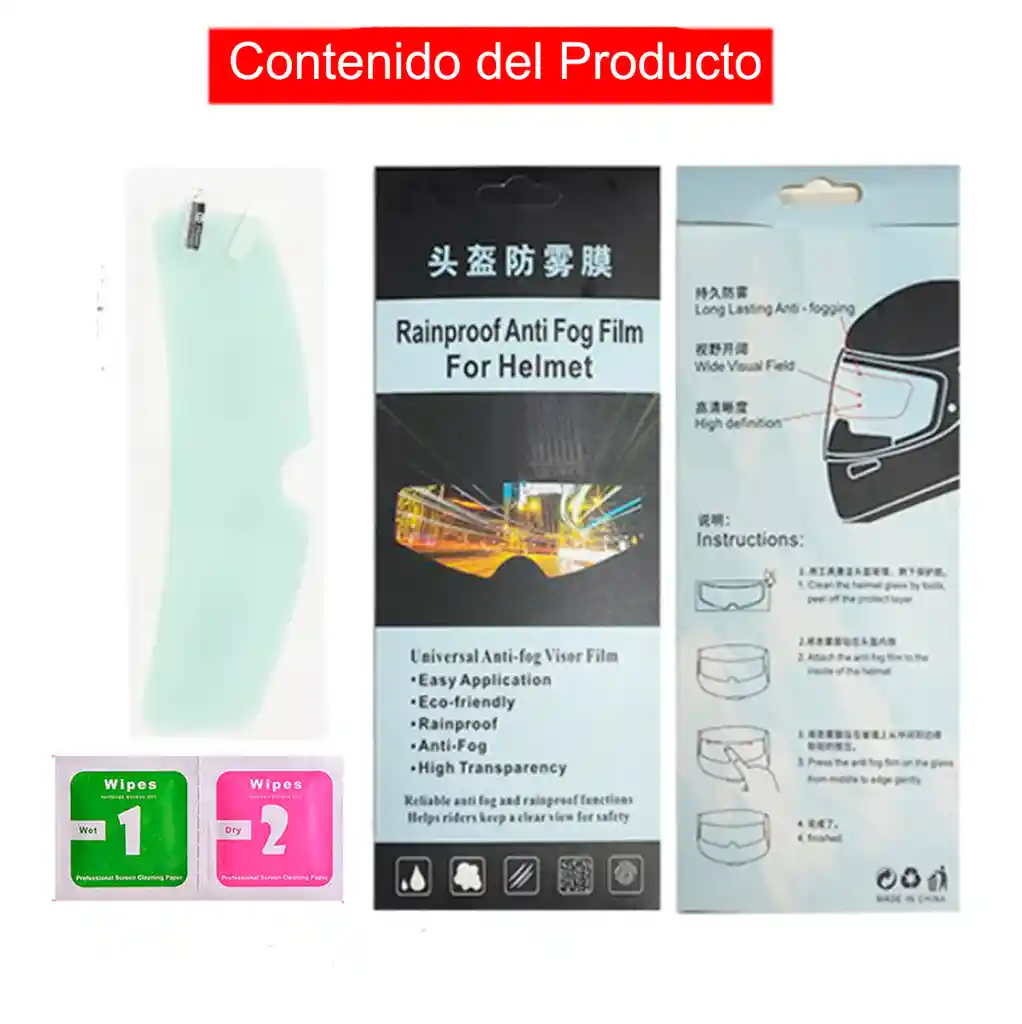 Sticker Impermeable Antiniebla O Antiempañante Para Casco De Moto