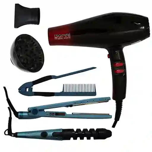 Combo Plancha Para Cabello -rizador Encrespador-secador De Cabello 3000 W