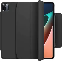 Funda Magnética Negra De Cuero Pu Para Tablet Xiaomi Pad 5 / 5 Pro