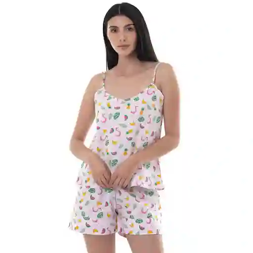 Pijama Mujer Corta Flamingos - Talla S
