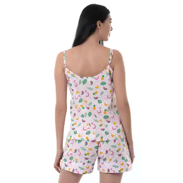 Pijama Mujer Corta Flamingos - Talla M