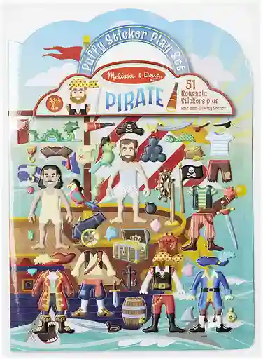 Juguete Niños Set De Stickers Reutilizables Piratas Roles