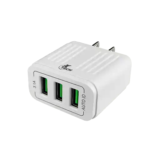 Adaptador De Corriente 3 Puertos Usb