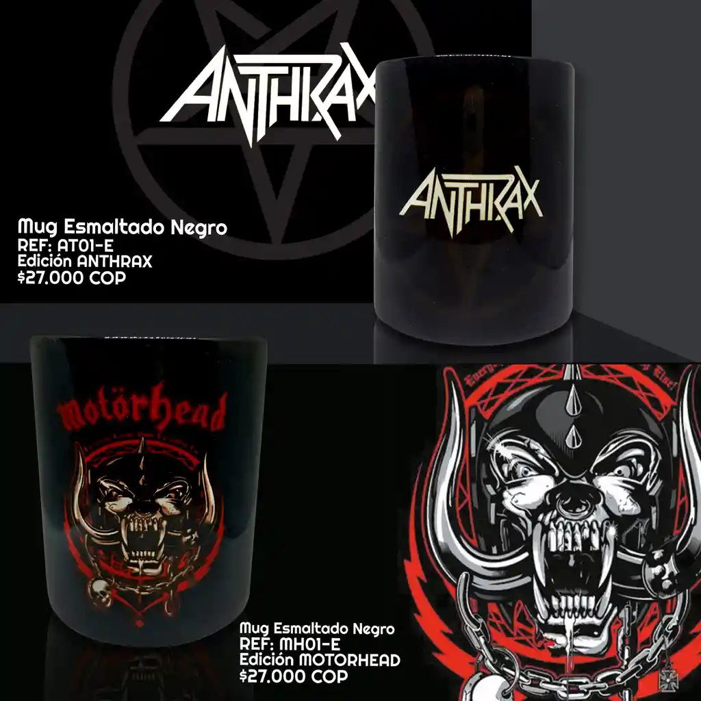 Mug Esmaltado Negro "anthrax"