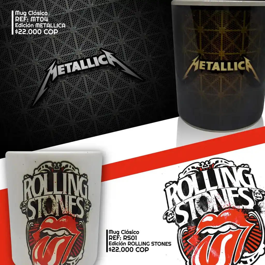 Mug Clasico Negro "metallica"