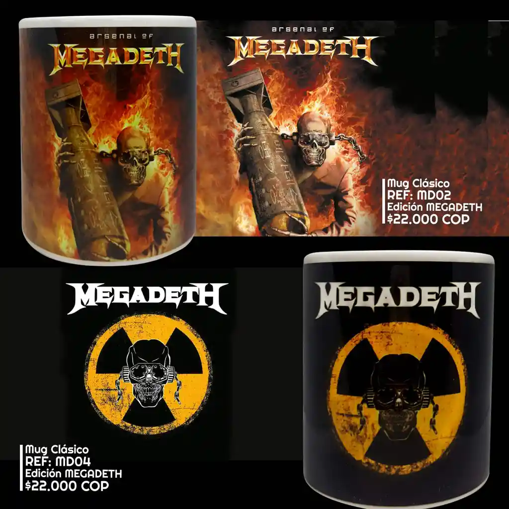 Mug Clasico Negro "megadeth Radioactivo"