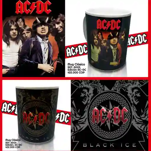 Mug Clasico Negro " Ac/dc Black Ice "