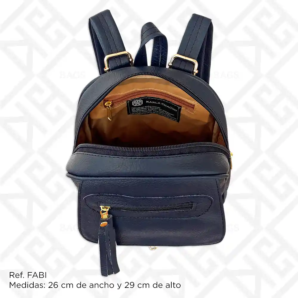Morral Bolso Mochila De Mujer Dama Unicolor Karla Chacon Fabi Azul