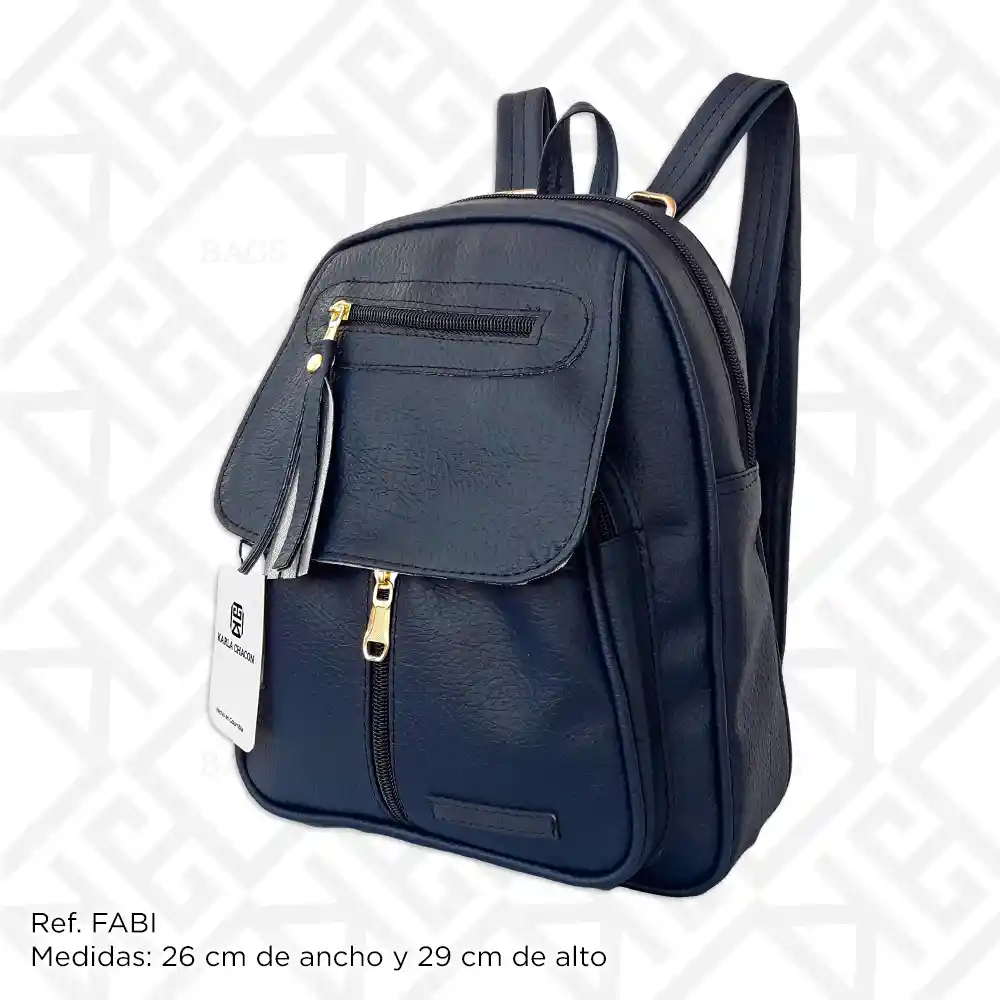 Morral Bolso Mochila De Mujer Dama Unicolor Karla Chacon Fabi Azul