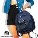 Morral Bolso Mochila De Mujer Dama Unicolor Karla Chacon Fabi Azul