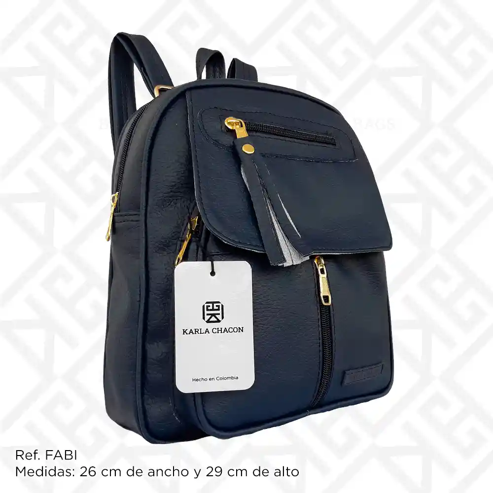 Morral Bolso Mochila De Mujer Dama Unicolor Karla Chacon Fabi Azul