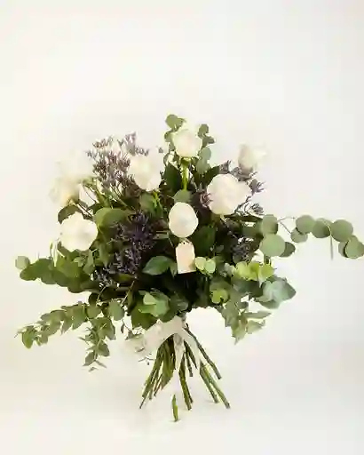 Rosas Blancas X8 En Bouquet
