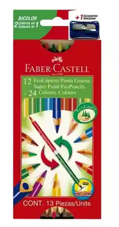 Colores Faber Castell Doble Punta X 12 Unidades