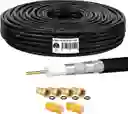 Cable Coaxial Negro Rg6 X Rollo De 100 Mt Parabólica Tv Tdt