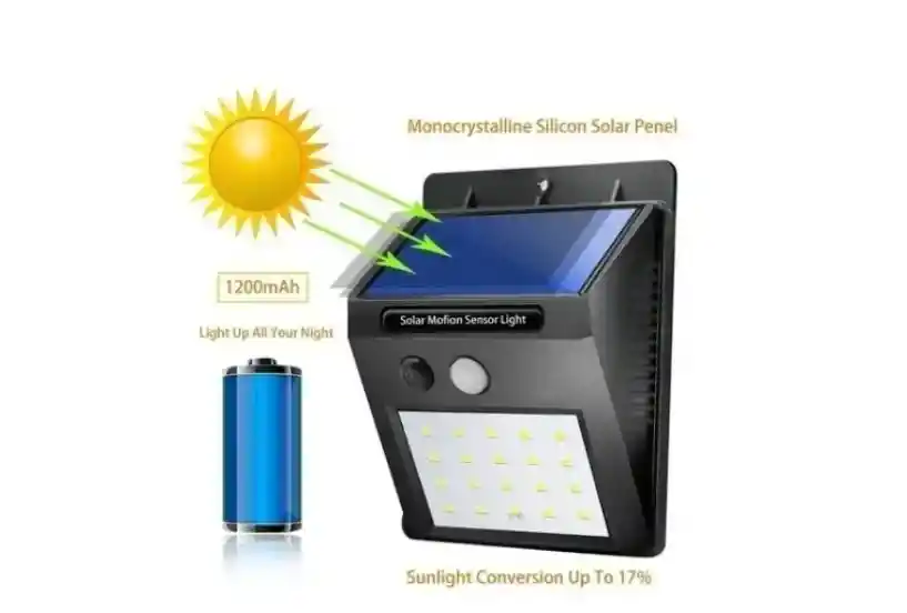 4 Lámparas Panel Solar Para Exteriores 20 Led Y Sensor