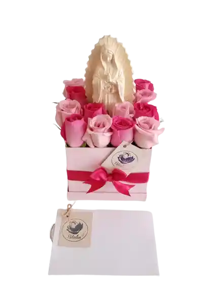 Altar De Rosas Rosadas Y Fucsia Para La Virgen De Guadalupe