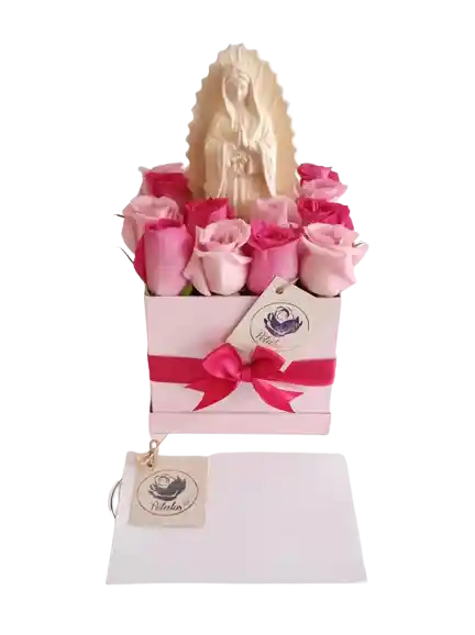 Altar De Rosas Rosadas Y Fucsia Para La Virgen De Guadalupe