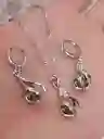 Juego Joyeria De Plata 925, Aretes Con Cadena Y Dije, Regalo Perfecto