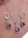 Juego Joyeria De Plata 925, Aretes Con Cadena Y Dije, Regalo Perfecto