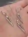 Juego Joyeria De Plata 925, Aretes Con Cadena Y Dije, Regalo Perfecto