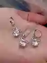 Juego Joyeria De Plata 925, Aretes Con Cadena Y Dije, Regalo Perfecto