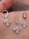 Juego Joyeria De Plata 925, Aretes Con Cadena Y Dije, Regalo Perfecto