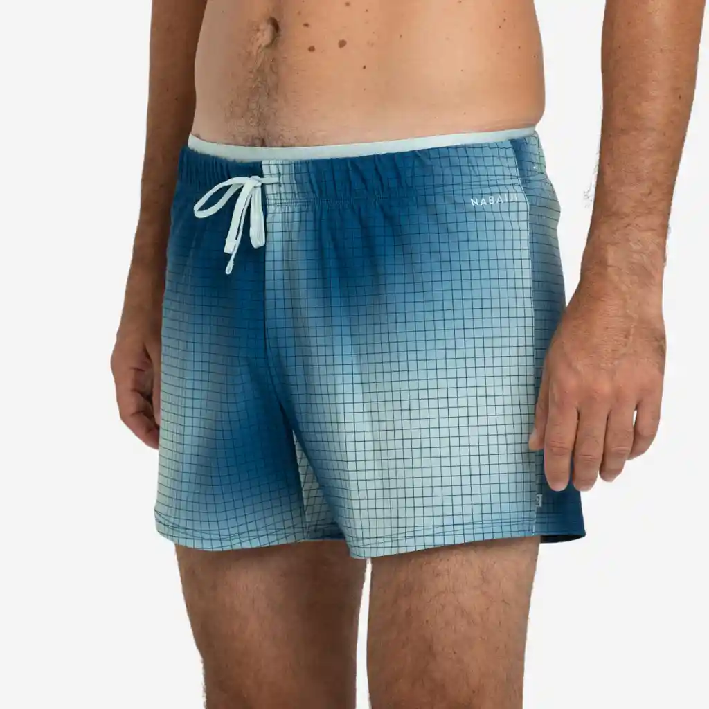 Pantaloneta de Baño de Natación Para Hombre 100 -azul/beige