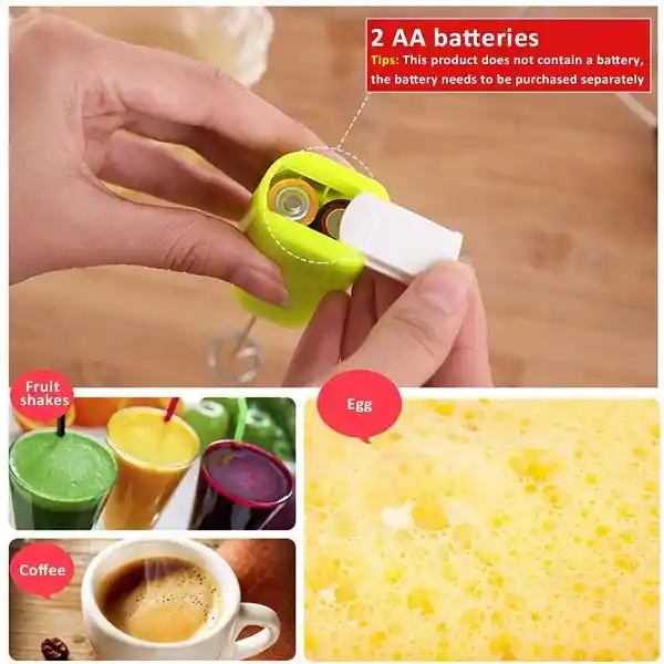 Mezclador Portátil Batidora Espuma Batidor Eléctrico Cocina Bar