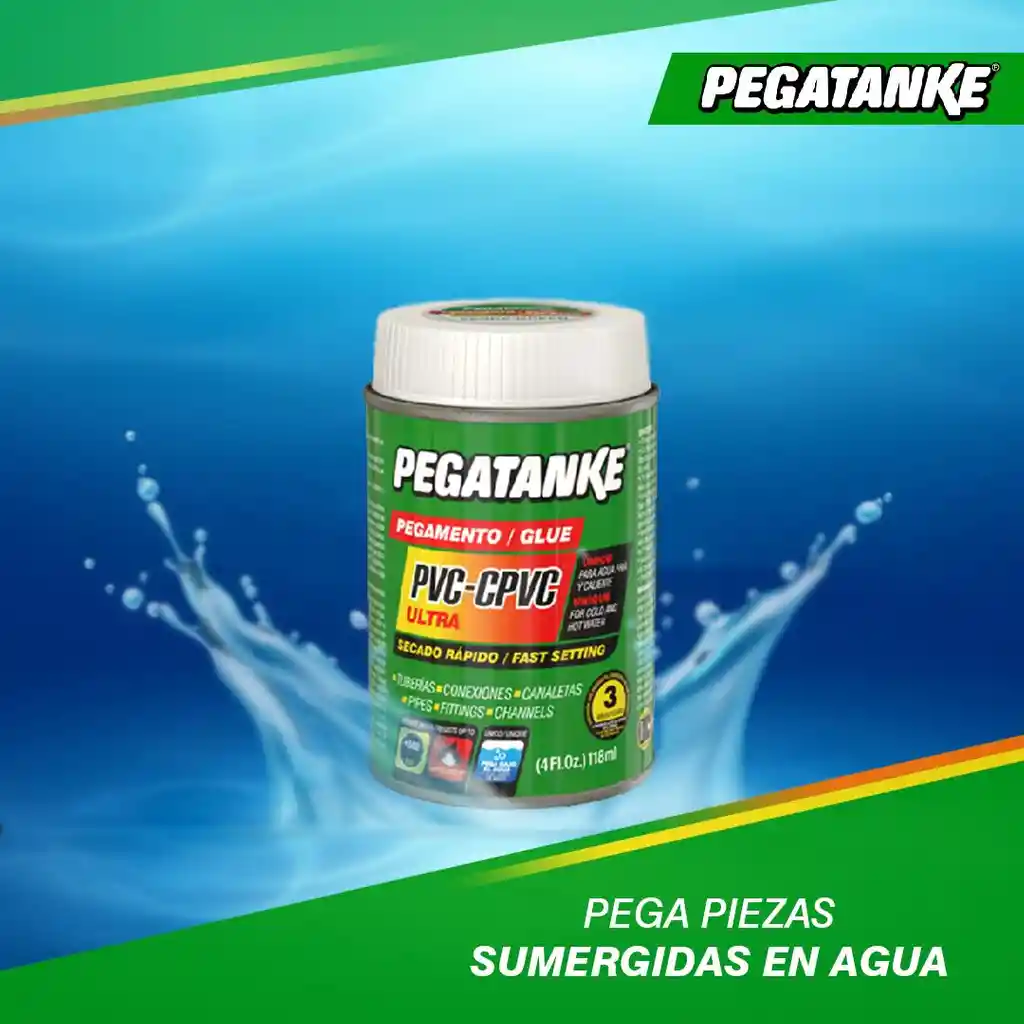 Pegante Pvc Cpvc En Humedo Pegatanke 1/32 Galon