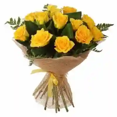 Rosas Amarillas X12 En Bouquet