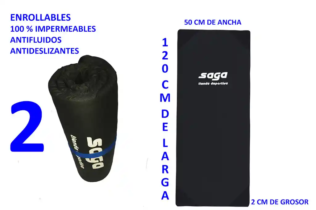 2 Colchonetas Enrollables Ejercicios Abdominales Yoga Gym