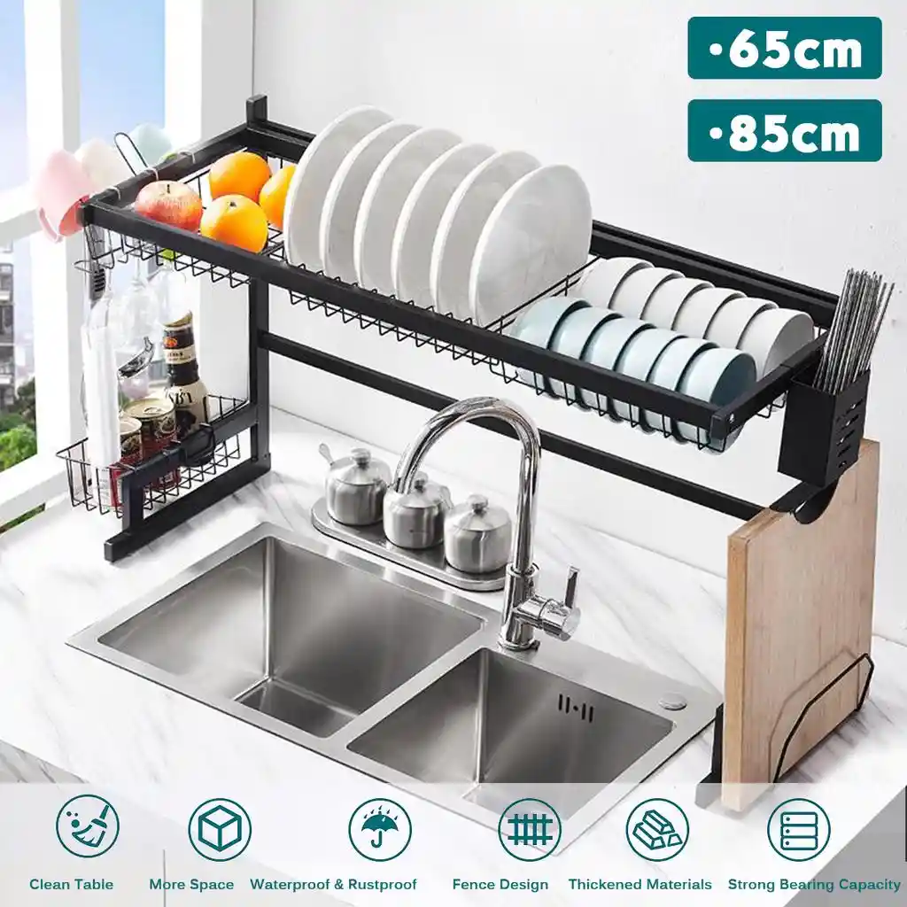 Escurridor De Platos Plegable Metálico Resistente 85 Cm