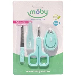 Cortauñas Kit Cuidado De Uñas Para Bebe Moby Azul Y Rosado