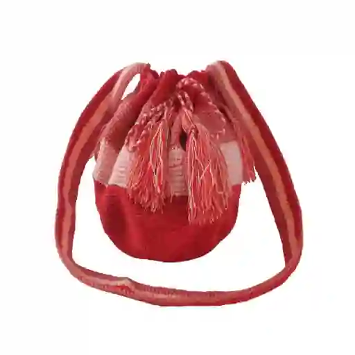 Mochila/bolso Artesanal Color Rosado De Tira